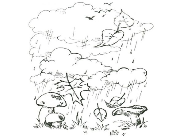 Раскраска дождливый день