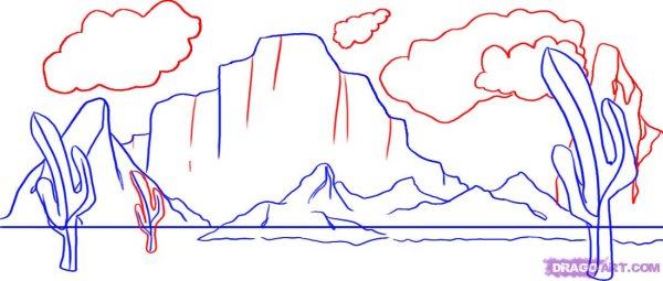 Оазис в пустыне раскраска