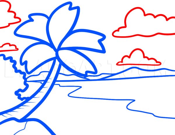 Раскраска пляж