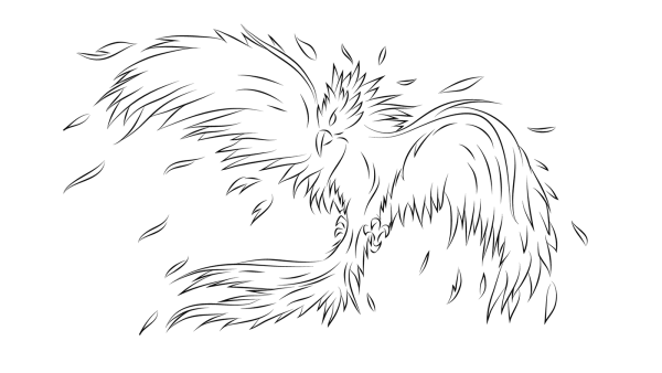 Феникс рисунок для срисовки