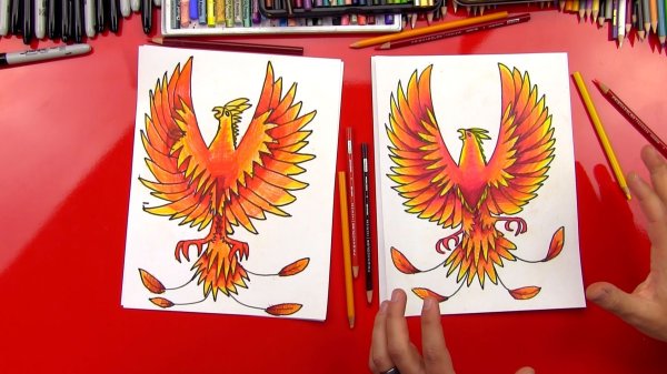 Феникс рисование для детей