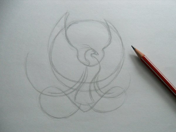 Нарисовать Феникса поэтапно