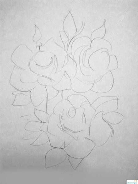 Раскраска букет роз