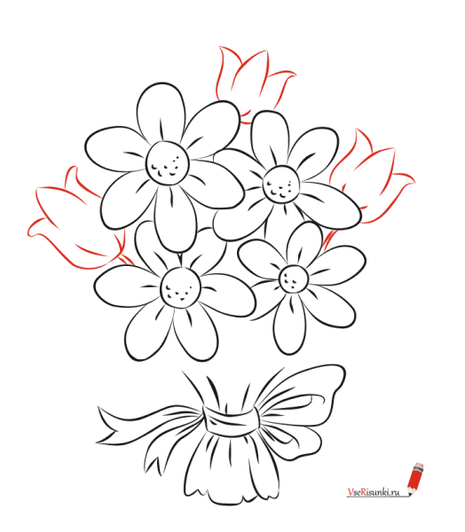 Раскраска цветы букет
