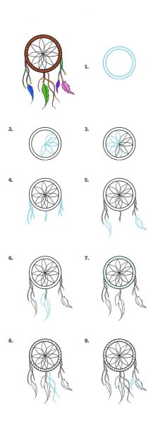 Ловец снов рисунок поэтапно