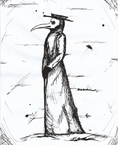 Чумной доктор рисунок во весь рост