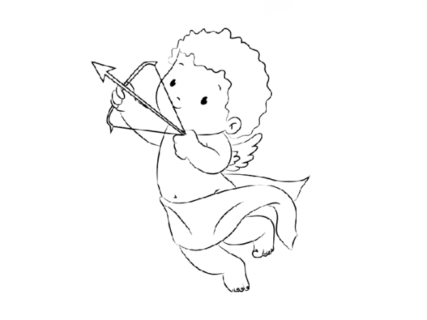 Рисунок Купидона для срисовки