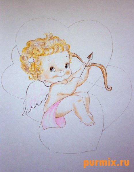 Раскраска Ангелочек для детей