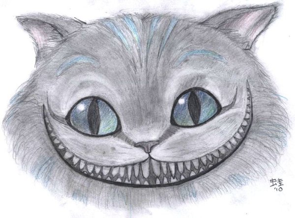 Чеширский кот рисунок карандашом