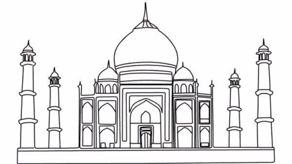 Мавзолей Тадж-Махал рисунок