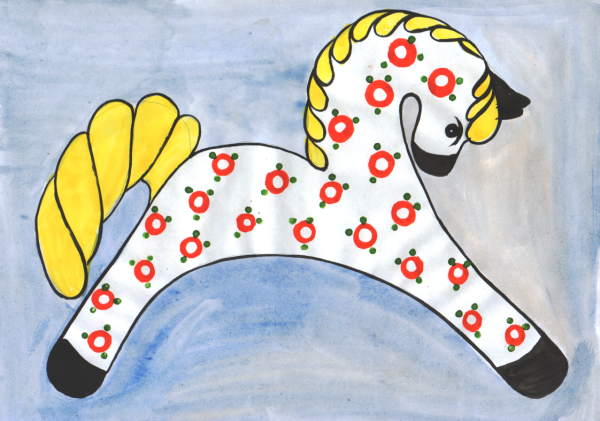 Олешек Дымковская игрушка раскраска