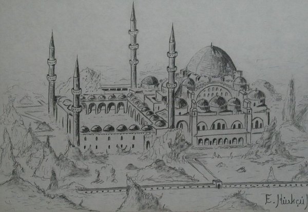 Мечеть Султанахмет рисунок