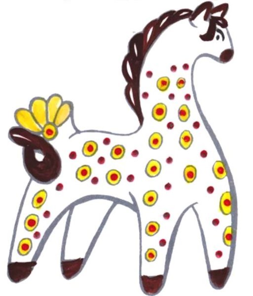 Контур дымковской лошадки