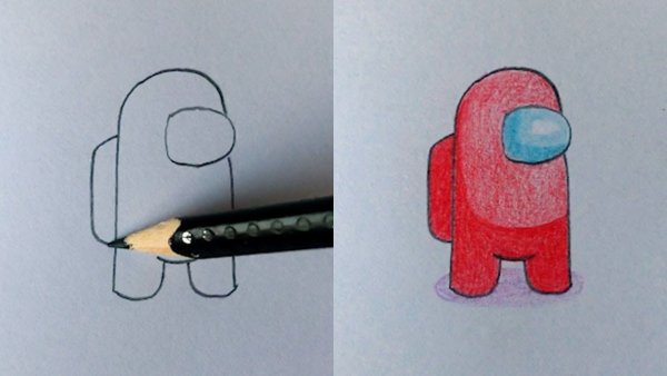 Простые рисунки among us