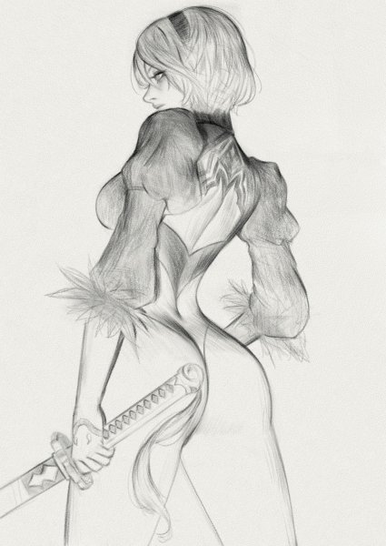 2b NIER Automata скетч