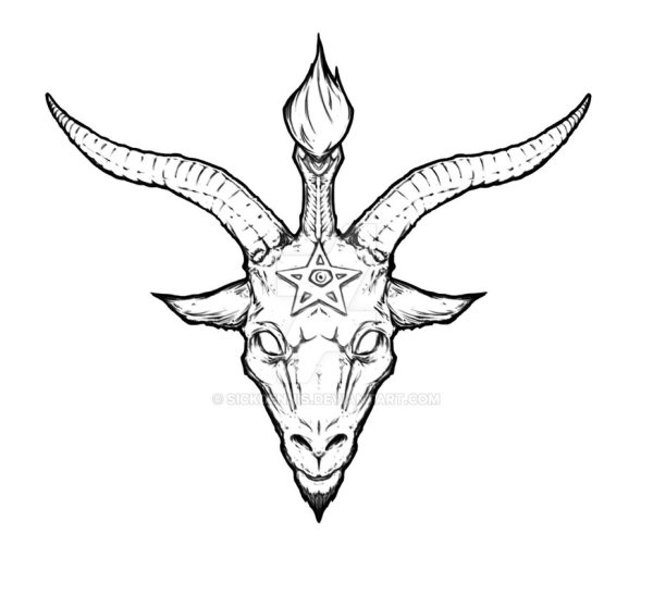 Коза Бафомет тату эскизы