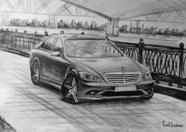 Мерседес 221 АМГ рисунок