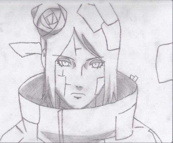 Срисовки карандашом аниме Дейдара