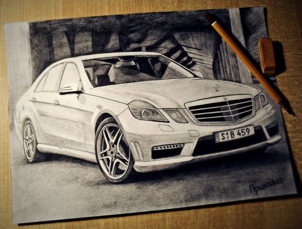 Мерседес е63 АМГ карандашом