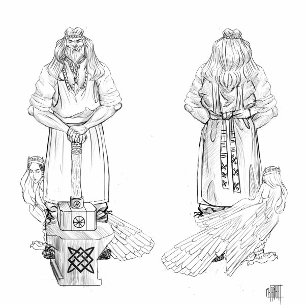 Славянский старец эскиз