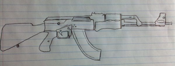 Автомат Калашникова карандашом