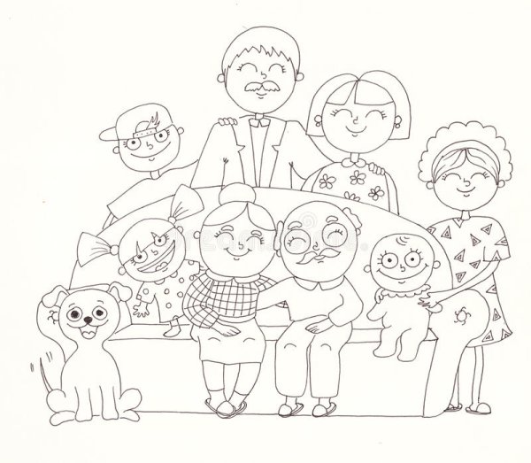 Семья рисунок карандашом