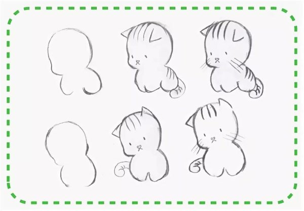 Как нарисовать кота поэтапно
