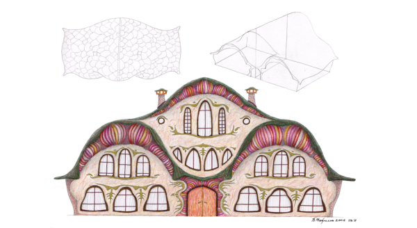 Необычное архитектурное здание рисунок