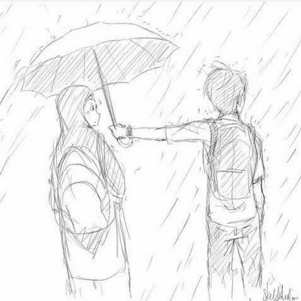 Мусульманская пара рисунок карандашом