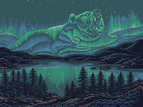 Правополушарное рисование Северное сияние