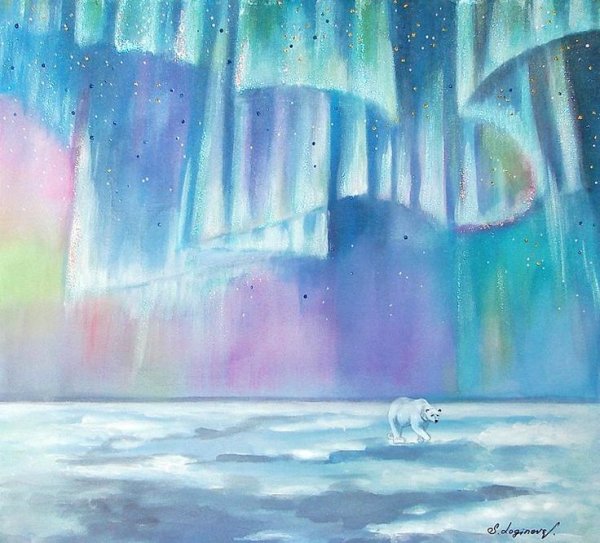 Правополушарное рисование Северное сияние