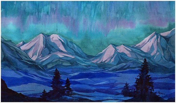 Ниткография Северное сияние