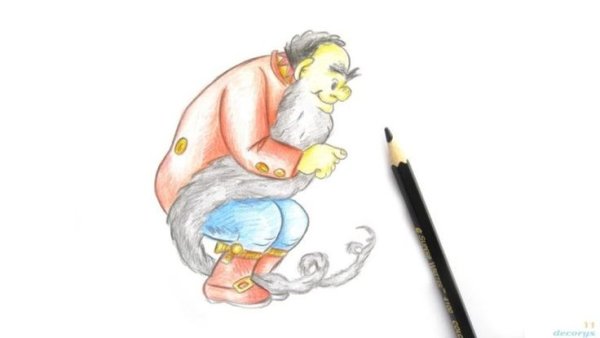 Рисунок карандашом Карабаса Барабаса