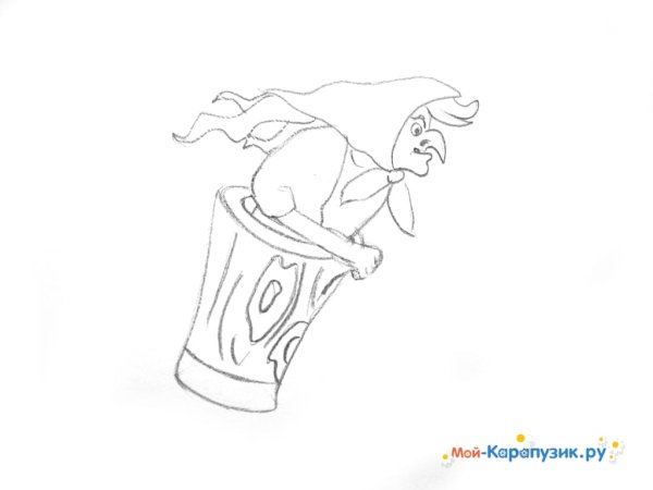 Баба Яга рисунок карандашом для детей