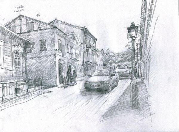Перспектива улицы пленэр