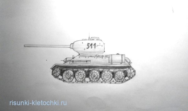 Танк т34 рисунок сбоку