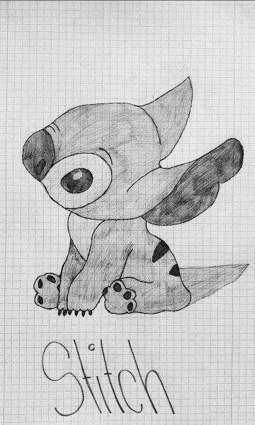 Стич карандашом в цвете