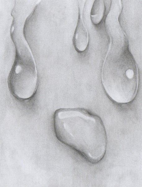 Капли воды карандашом