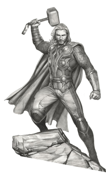 Тор Марвел для срисовки