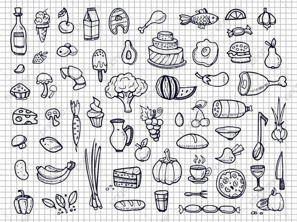 Рисунки еды карандашом для начинающих