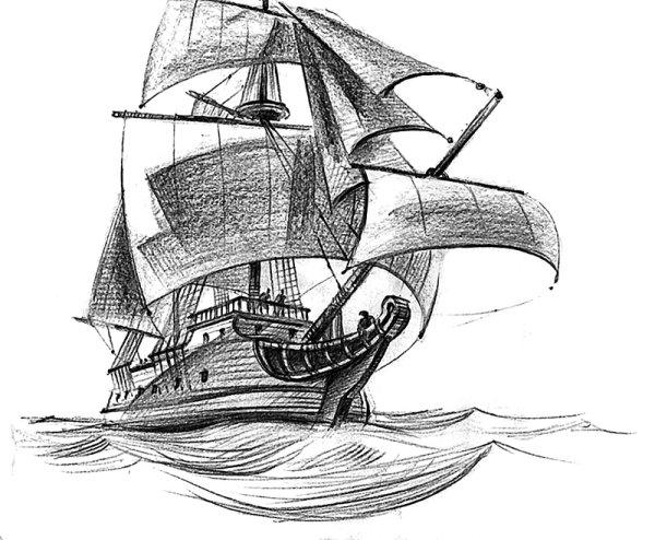 Рисование пароход