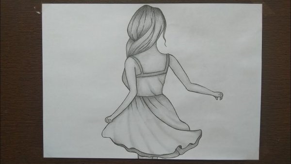 Рисунок девушки карандашом