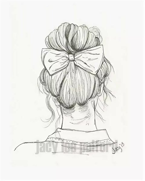 Девушка со спины рисунок