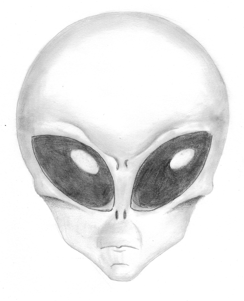 Сидящий инопланетянка рисунки