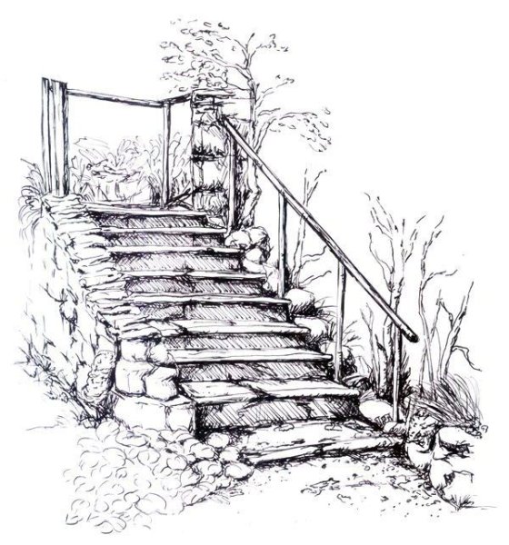 Лестница рисунок карандашом