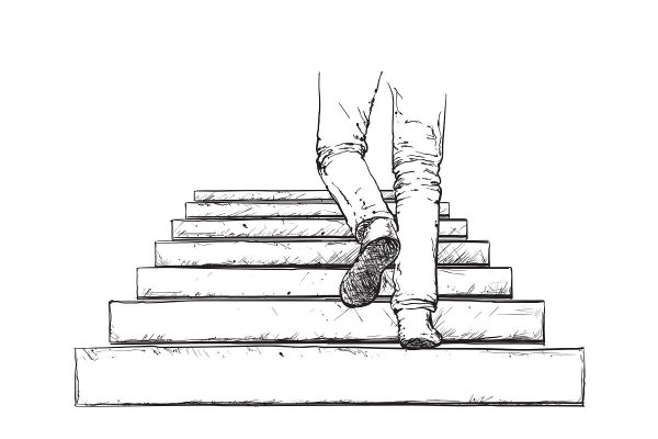 Лестница карандашом