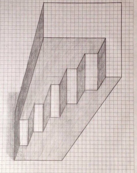 Человек на ступеньках чб