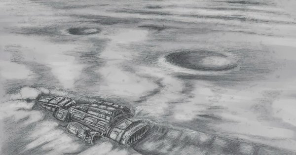 Рисунок космоса карандашом для срисовки