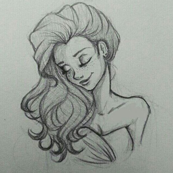 Девушки для срисовки карандашом мультяшные
