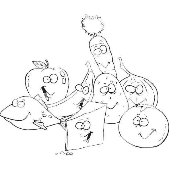 Мы за здоровое питание раскраска
